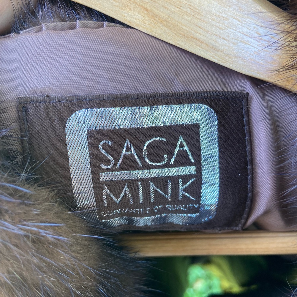 Vintage SAGA jacket. Stripe textured mink fur.